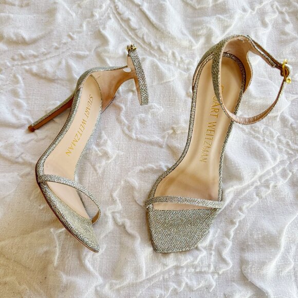 Stuart Weitzman Nudistcurve Ankle Strap Sandal Size 8 - Picture 2 of 9